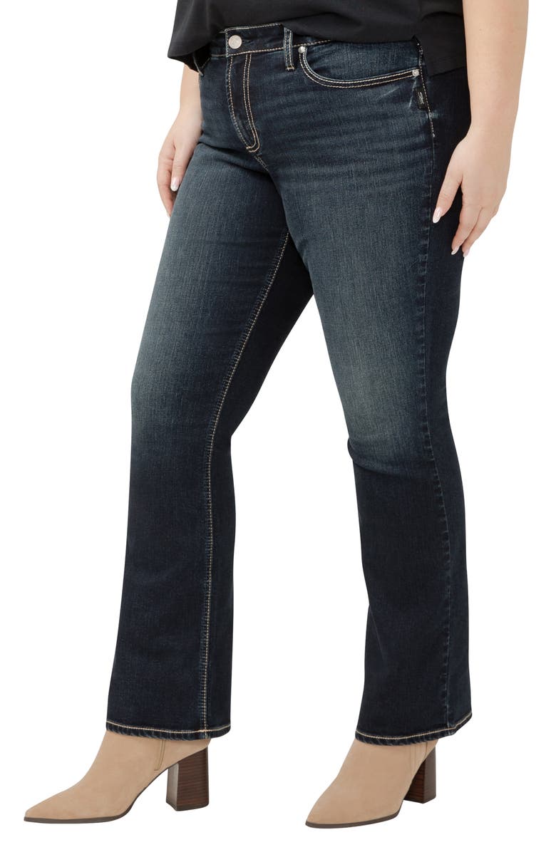 Silver Jeans Co. Suki Curvy Mid Rise Slim Bootcut Jeans, Alternate, color, Two Steppin