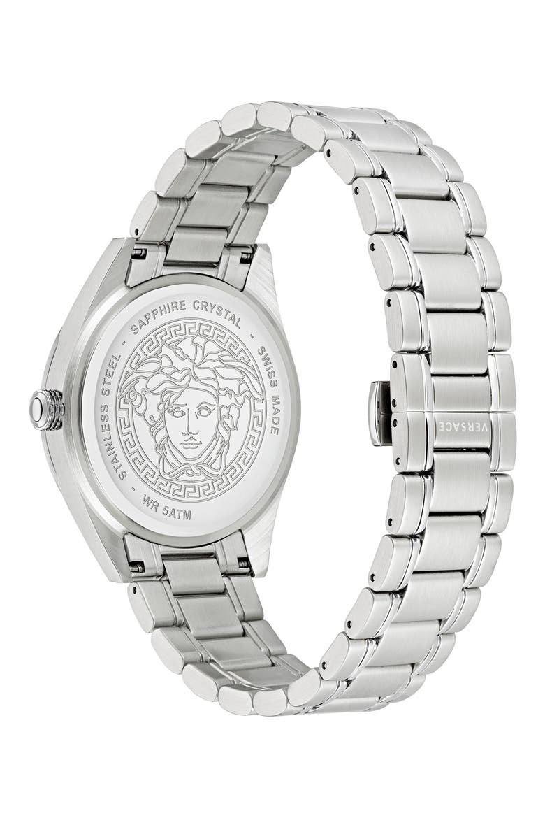 V-Code Bracelet Watch, 42mm, Alternate, color, STAINLESS STEEL