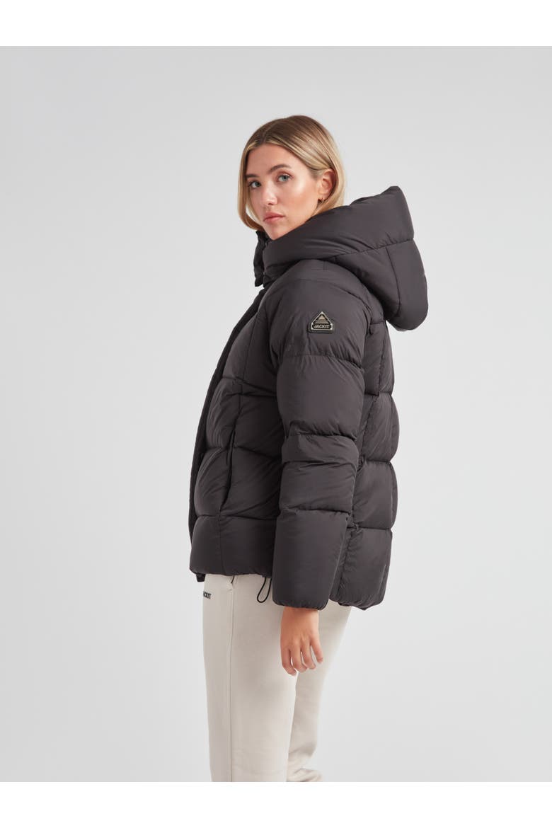 Cloud Prime Hooded Down Jacket, Alternate, color, BLACK/STONE