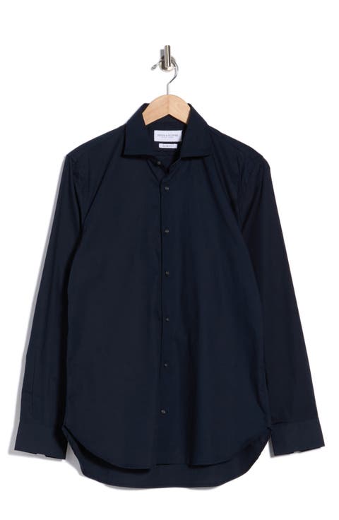 Premium Slim Fit Long Sleeve Stretch Cotton Button-Up Shirt