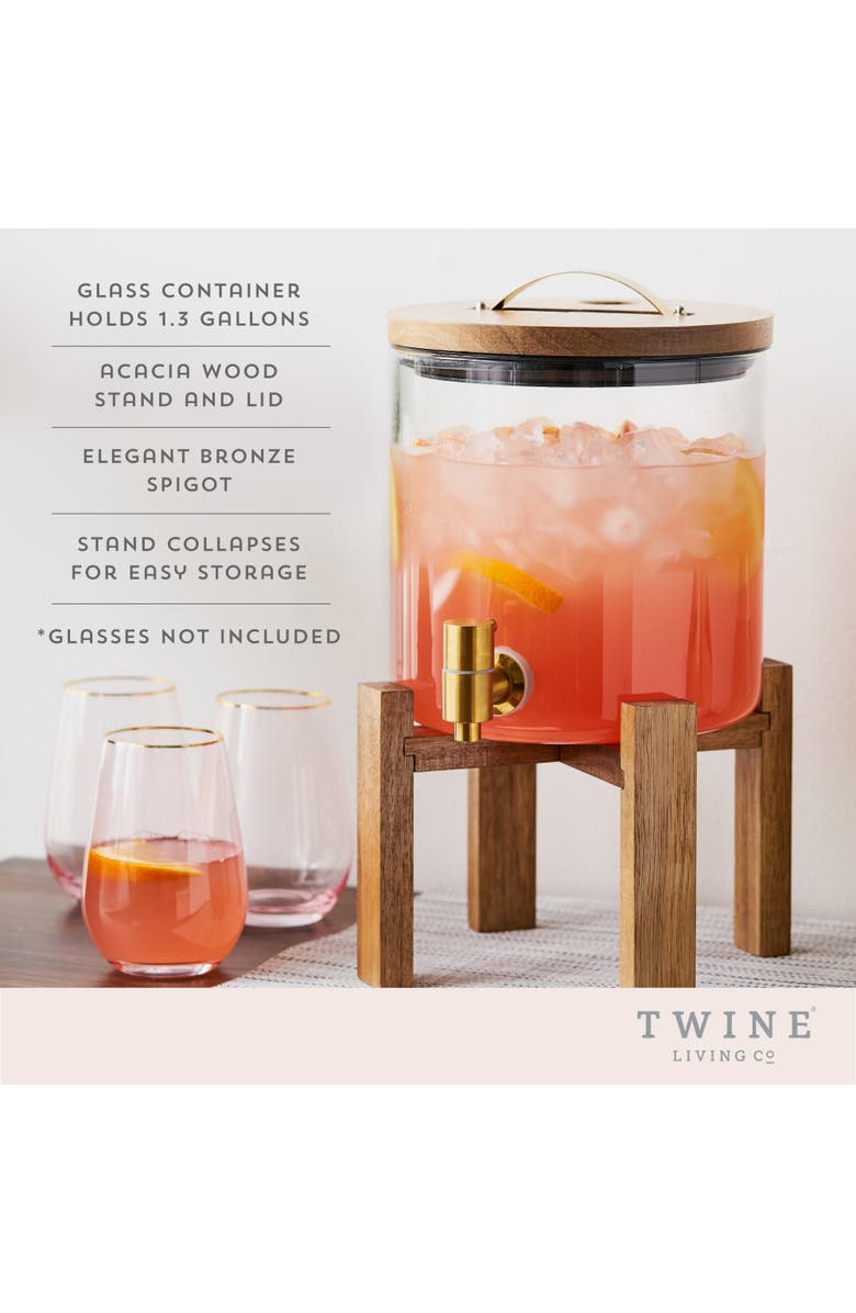 TWINE Modern Manor Drink Dispenser, Alternate, color, Brown