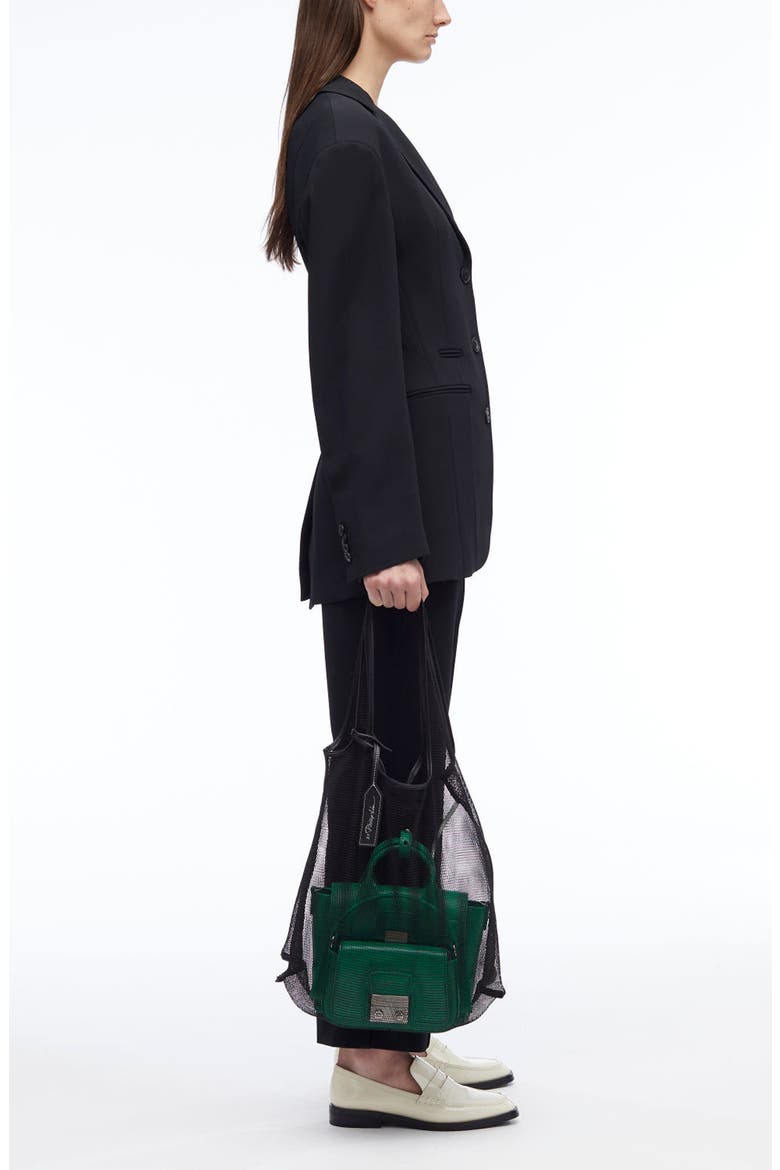 Matte Crepe Cinched Blazer, Alternate, color, BLACK