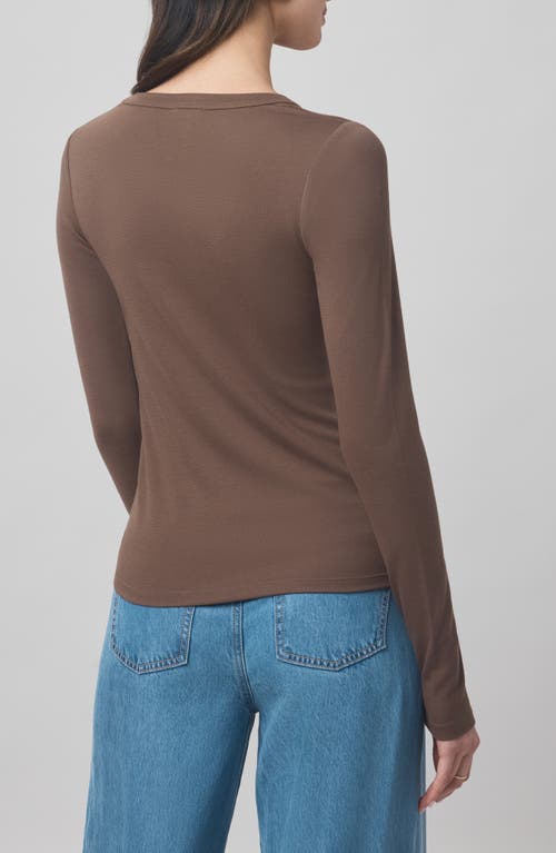 Splendid X @cellajaneblog Long Sleeve Layering T-shirt In Brown
