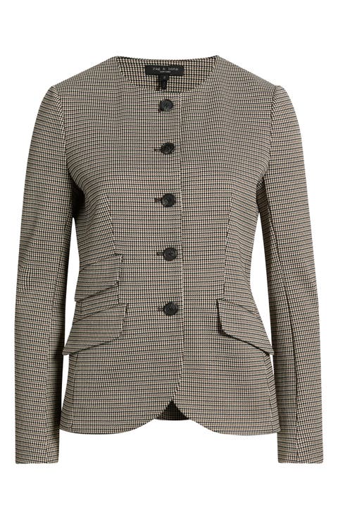 Collarless Slade Ponte Jacquard Jacket