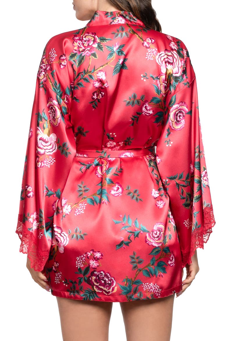 Phoenix Satin Robe, Alternate, color, RED