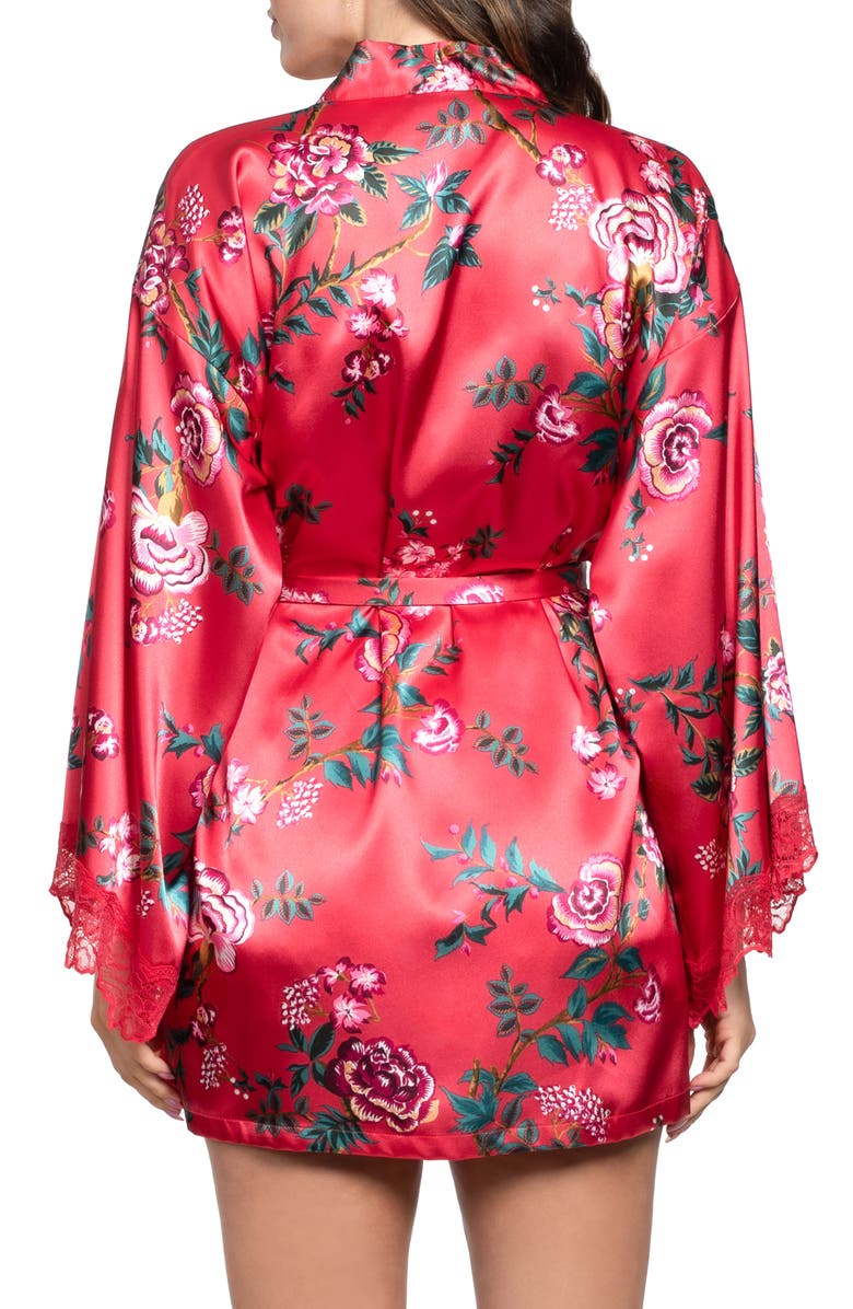 In Bloom by Jonquil Phoenix Satin Robe, Alternate, color, Red
