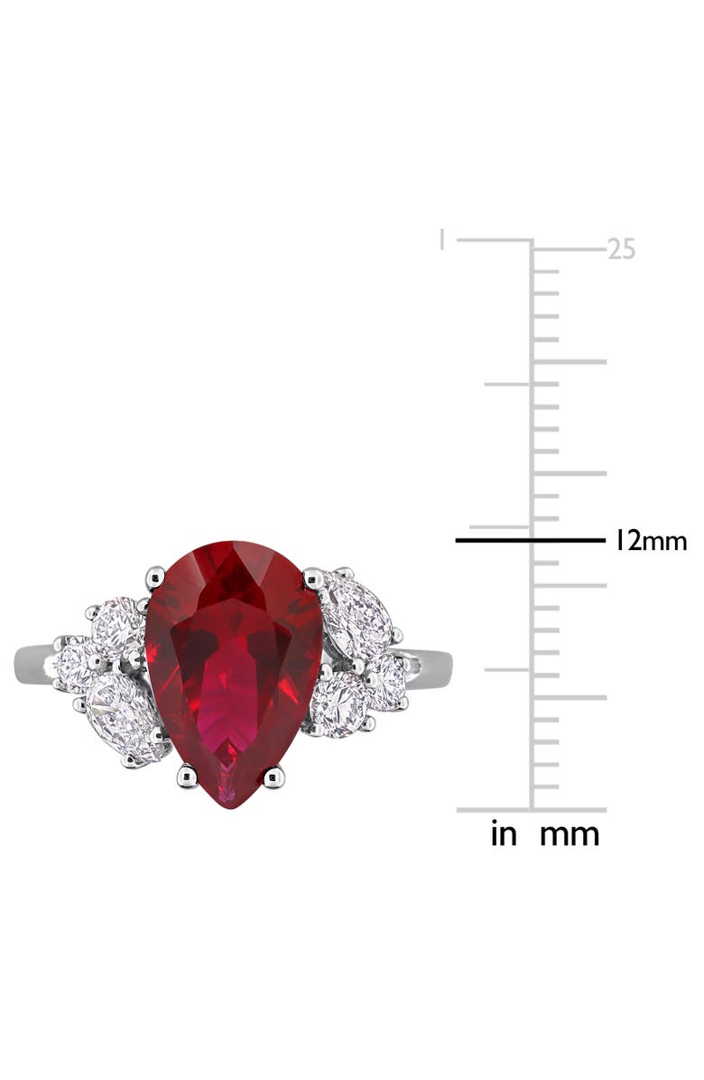 Julianna B. Lab-Created Ruby & Diamond Cluster Ring 18k, Alternate, color, 