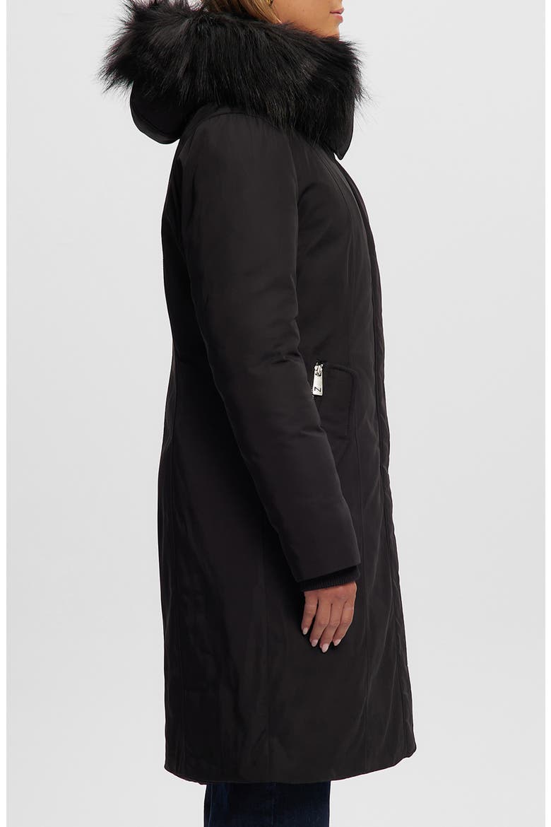 Kristel Faux Fur Hooded Parka, Alternate, color, BLACK