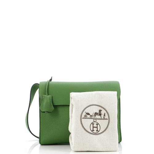 Pre-owned Hermes Hermes Sac A Depeches Messenger Bag Togo 21 In Green