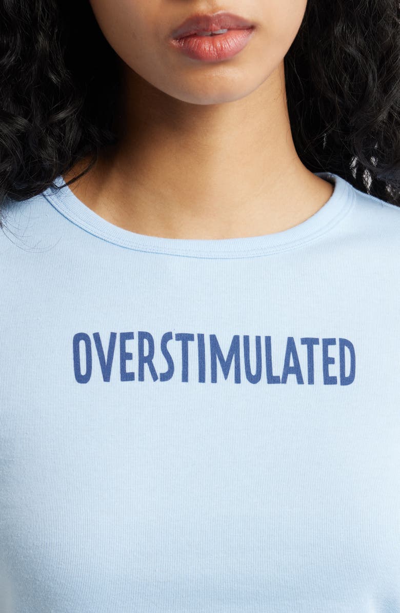 Vinyl Icons Overstimulated Graphic Baby Tee, Alternate, color, Light Blue