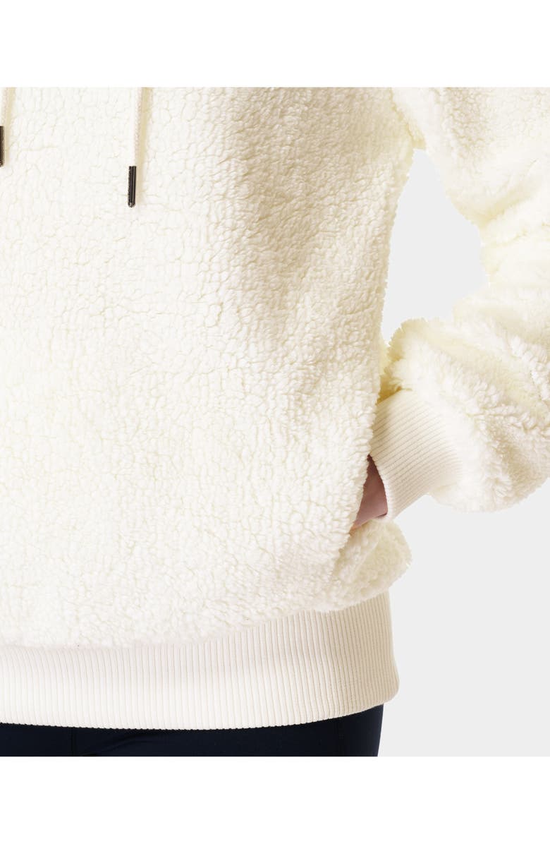 Sweaty Betty Faux Shearling Quarter Zip Pullover, Alternate, color, Lily White