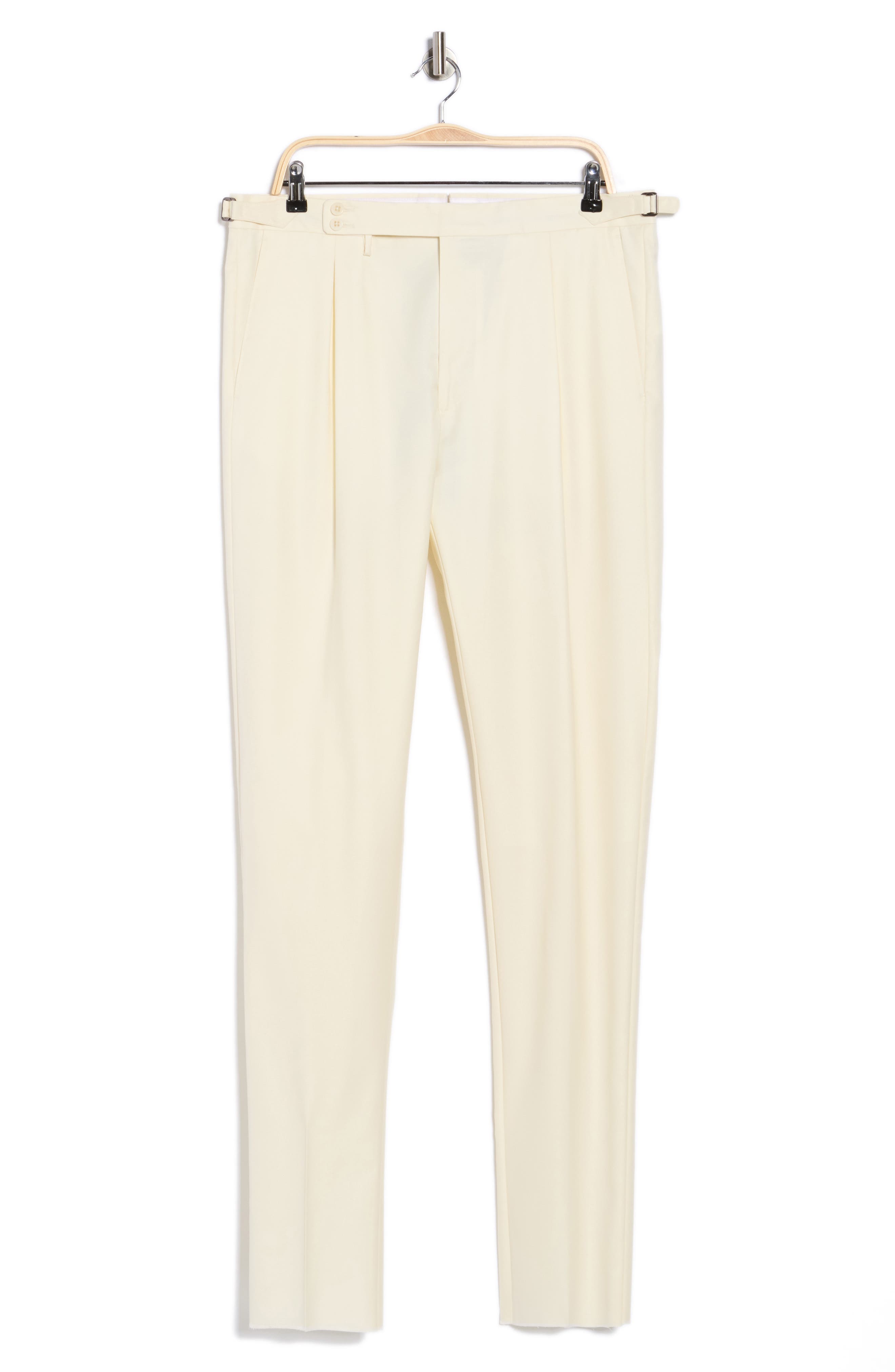 Zanella Danny Pleated Solid Wool Dress Pants