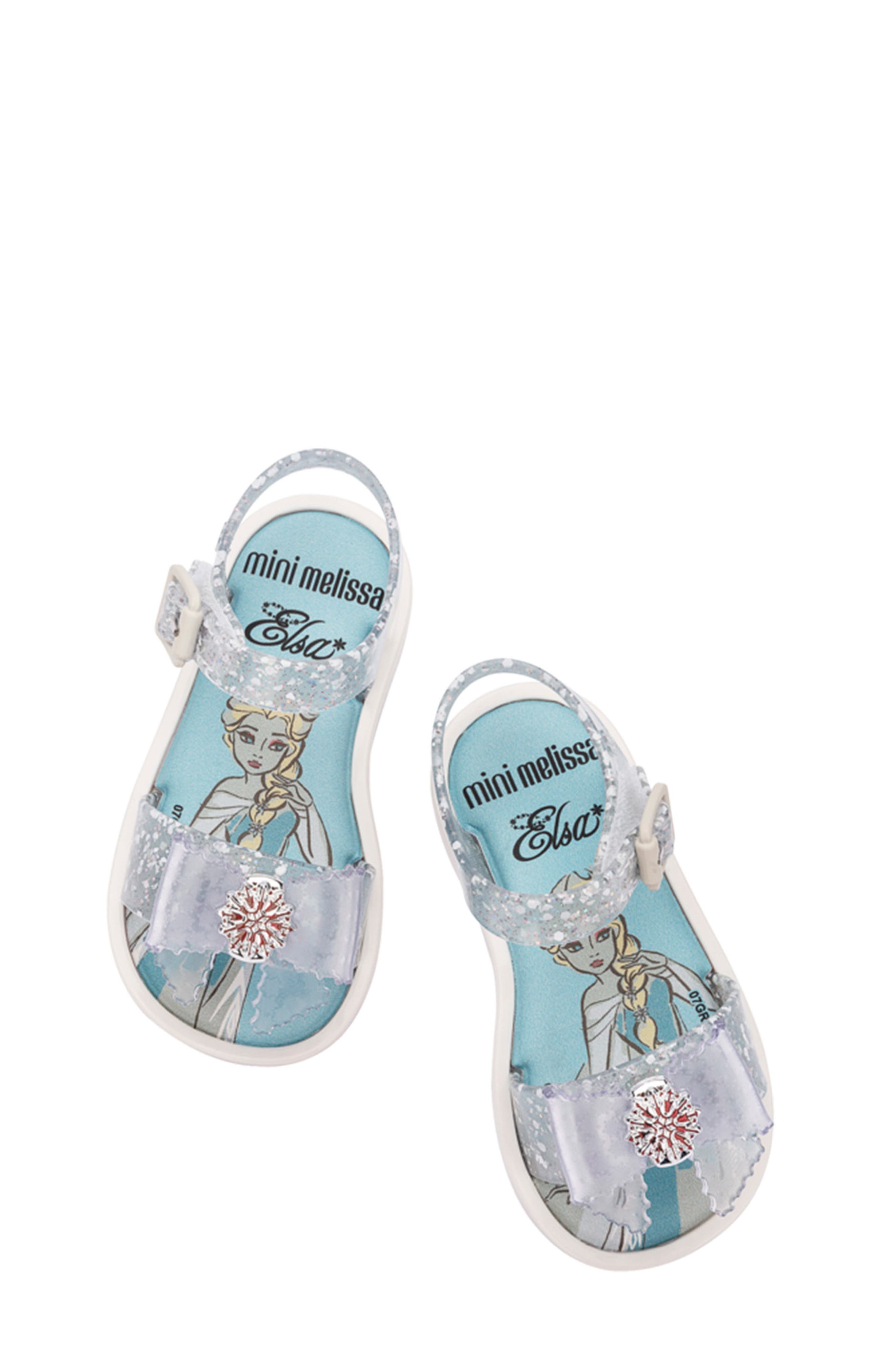 Mini Melissa x Disney Water Resistant Jelly Sandal, Alternate, color, Clear Glit