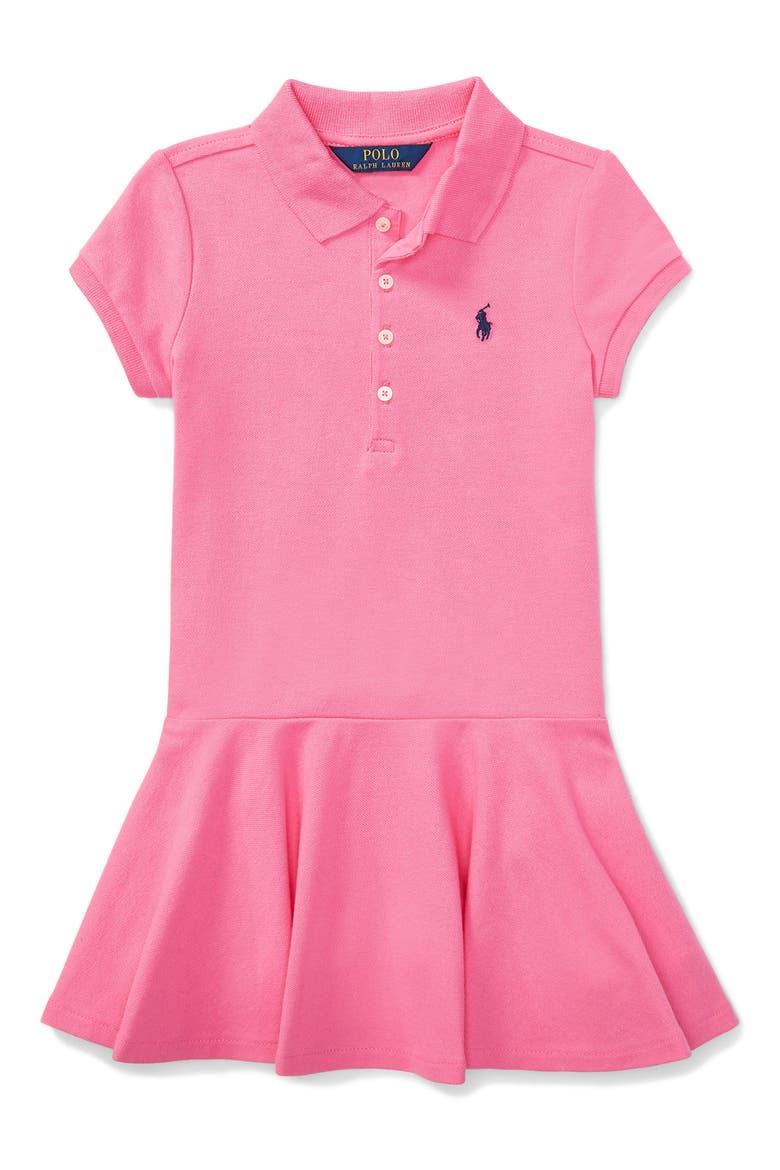 Kids' Stretch Cotton Polo Dress, Main, color, PINK
