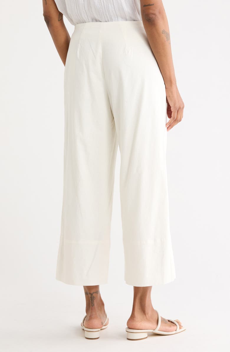 Vince Linen Blend Crop Wide Leg Pants, Alternate, color, Off White
