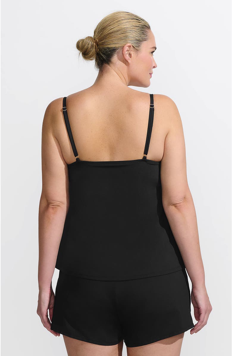 Lands' End Plus Size Tulip Romper Swimsuit, Alternate, color, Black