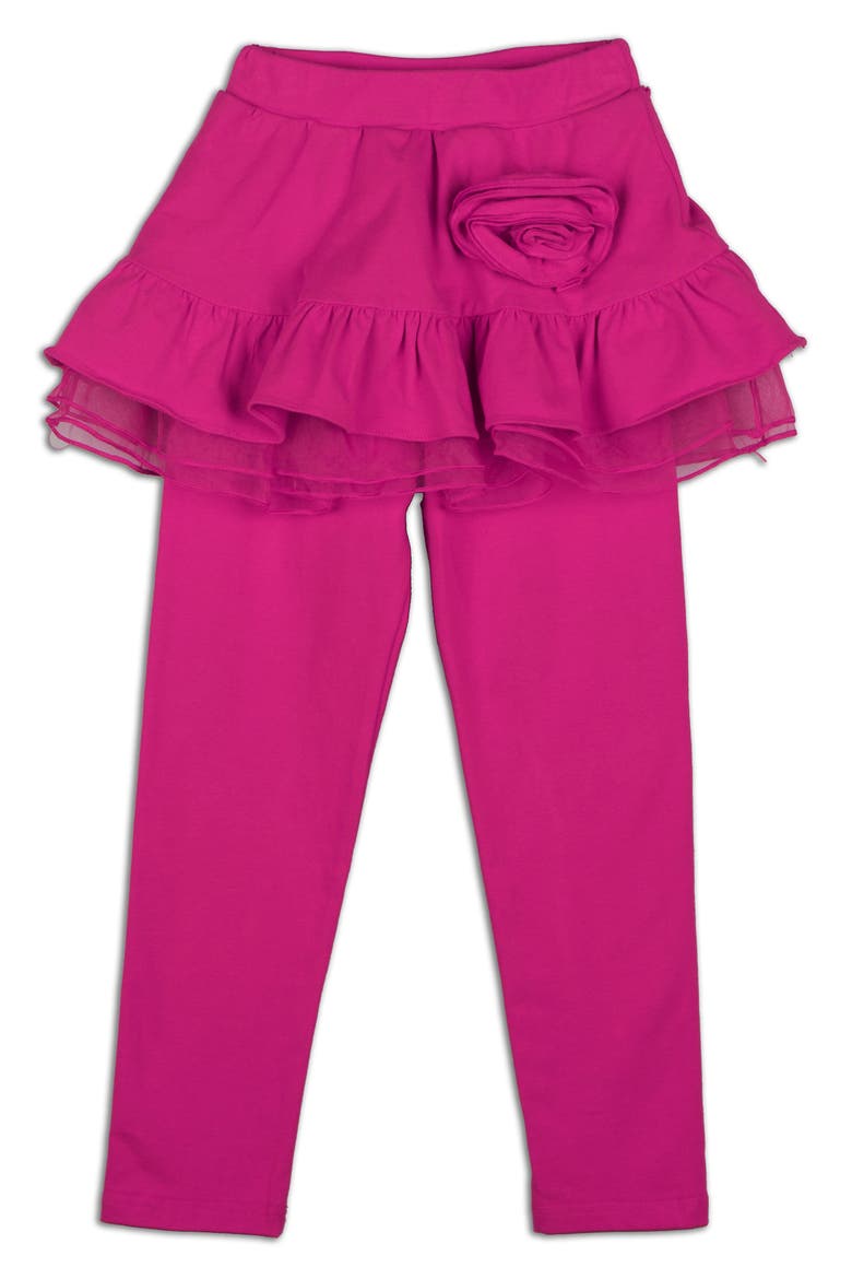 Kids' Rosette Skirted Leggings, Main, color, FUCHSIA