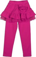 JOE-ELLA Kids' Rosette Skirted Leggings
