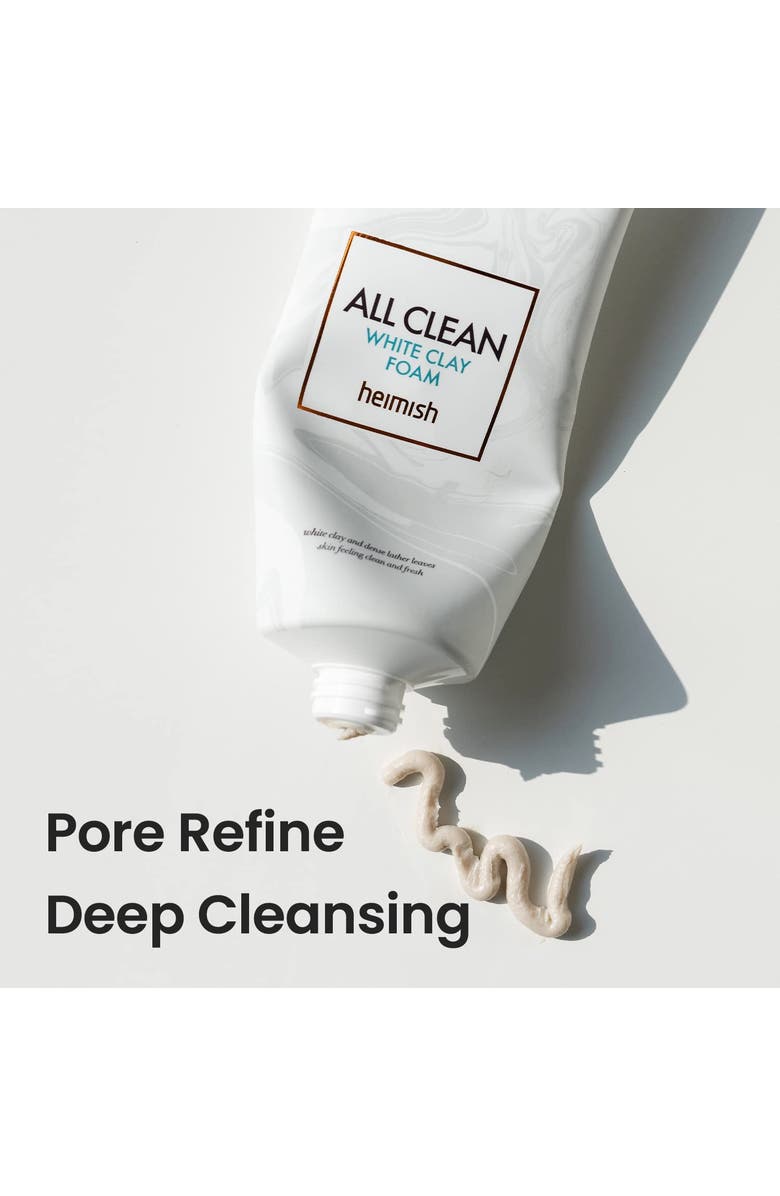Heimish All Clean White Clay Foam-Deep Cleansing, Pore Minimizing, Blackhead Remover, 5.3oz/150g, Alternate, color, White