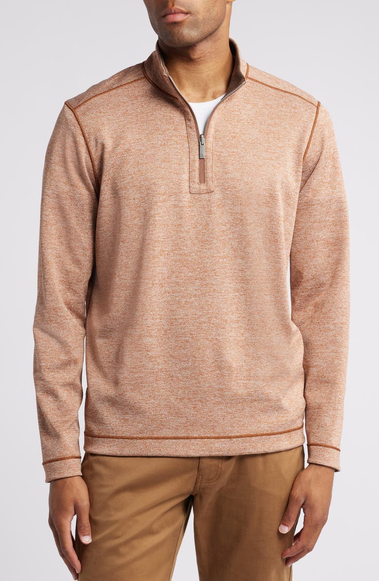 Johnston & Murphy XC4<sup>®</sup> Reversible Performance Quarter Zip Pullover, Alternate, color, Brown
