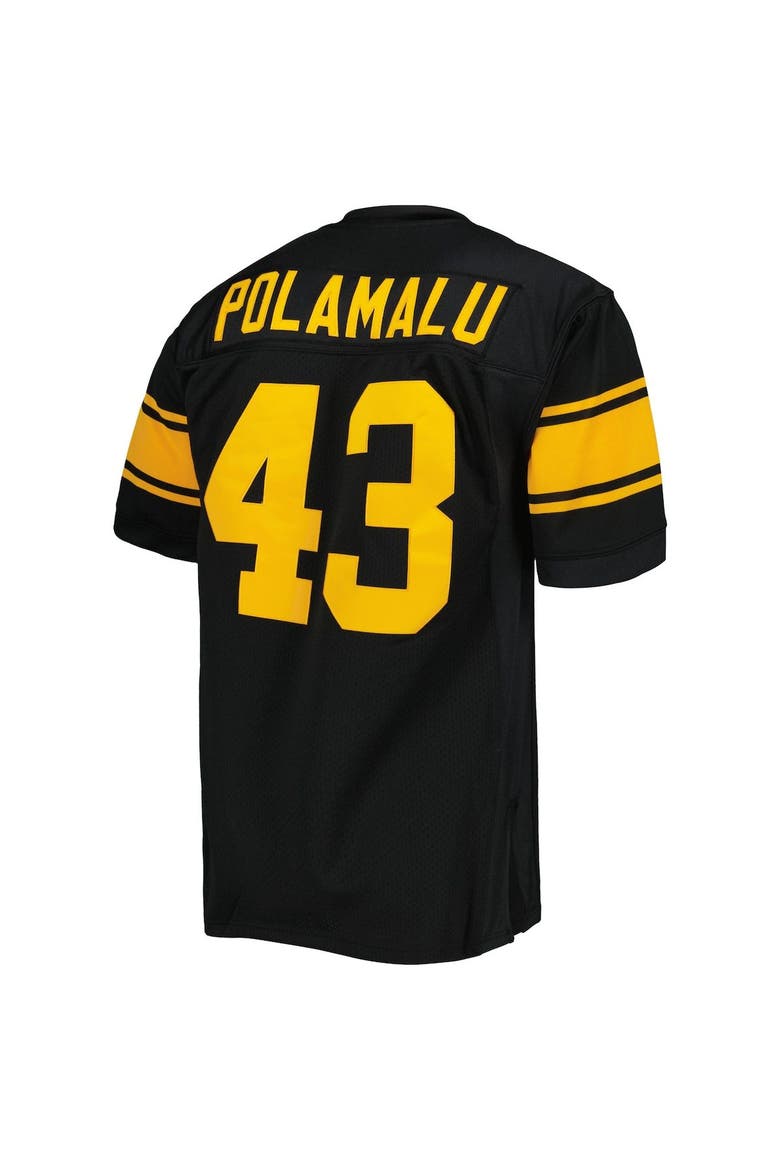 Men's Mitchell & Ness Troy Polamalu Black Pittsburgh Steelers 2008 Authentic Throwback Retired Player Jersey, Alternate, color, Black