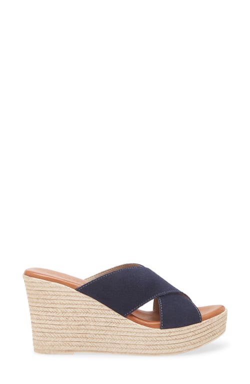 Cordani Braylin Espadrille Wedge Sandal In Blue Suede