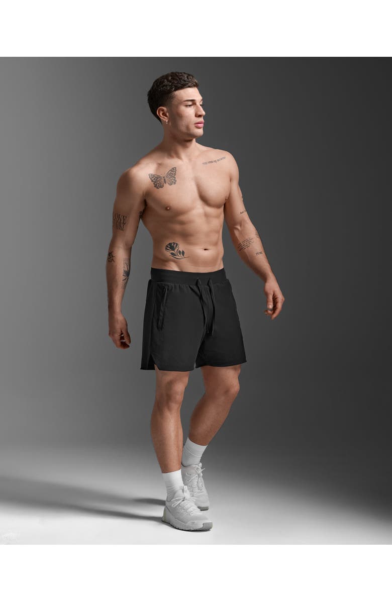 2XU Motion 2-in-1 5 Inch Shorts, Alternate, color, Black/Black