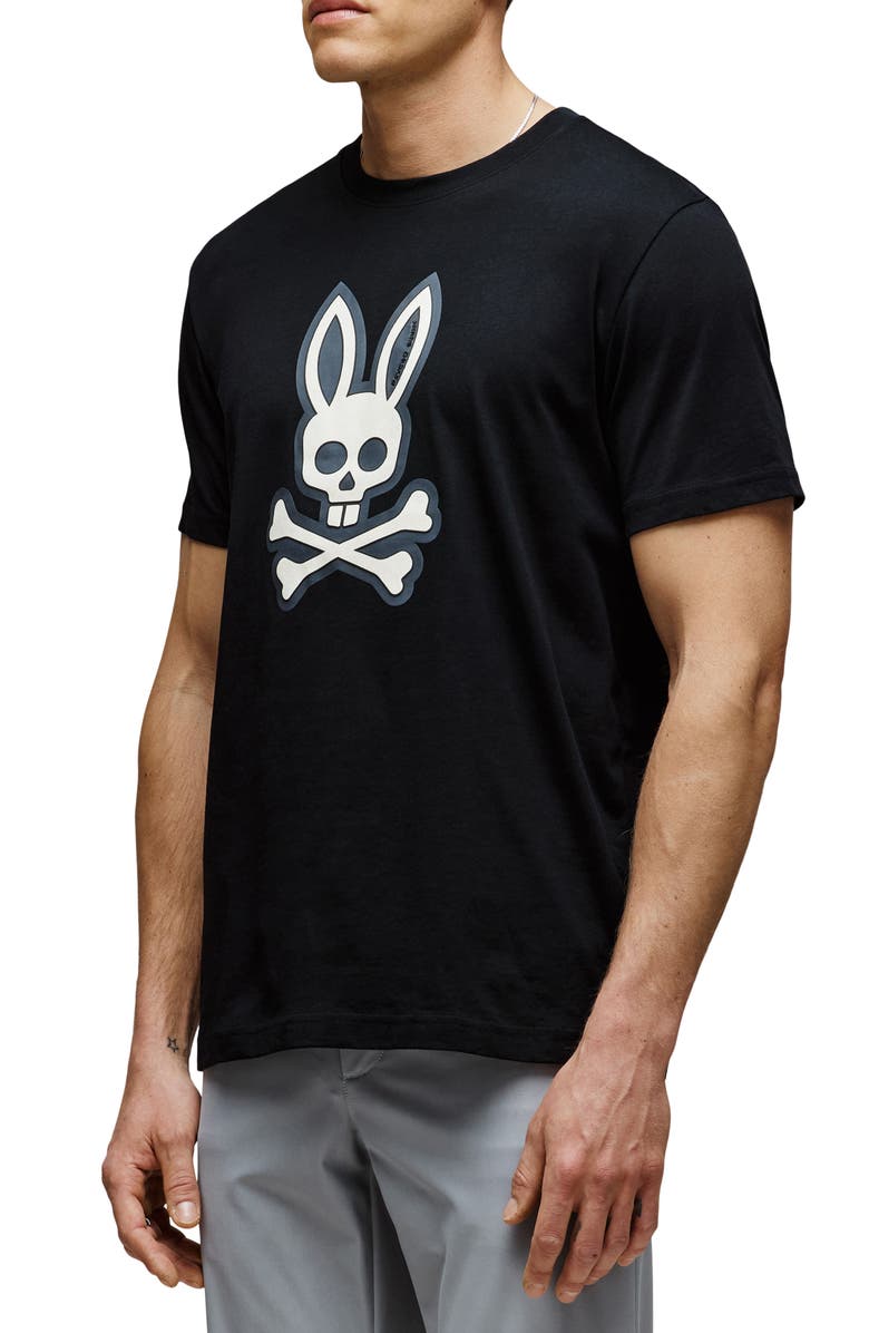 Psycho Bunny Ryder Appliqué Graphic T-Shirt, Alternate, color, Black