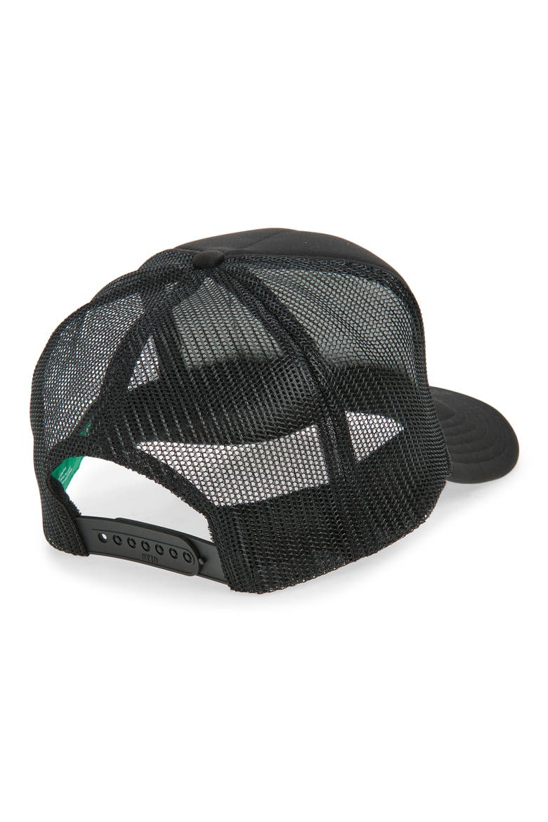 Main Character Trucker Hat, Alternate, color, BLACK