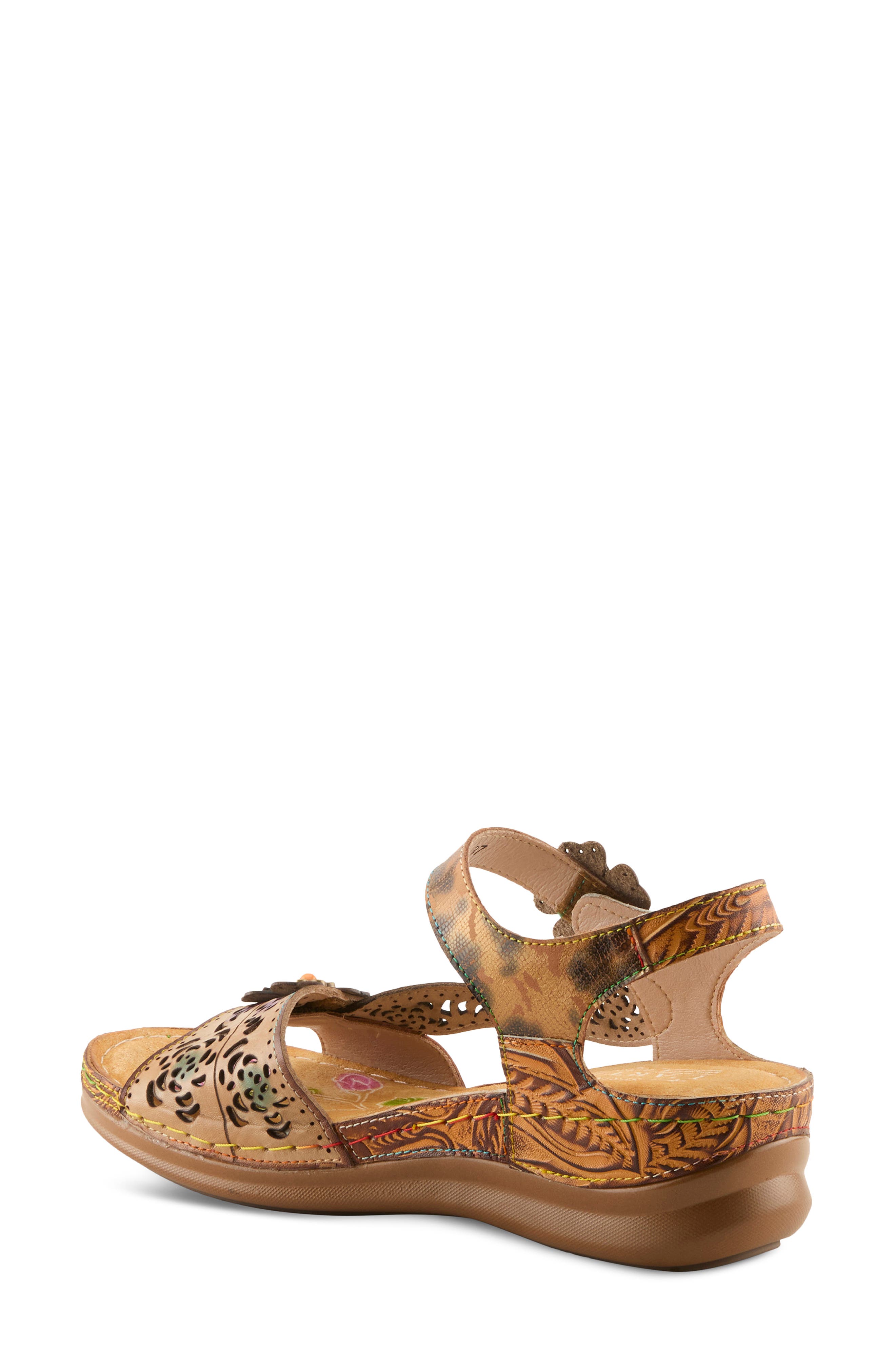 L'Artiste by Spring Step Script Sandal, Alternate, color, Tan Multi
