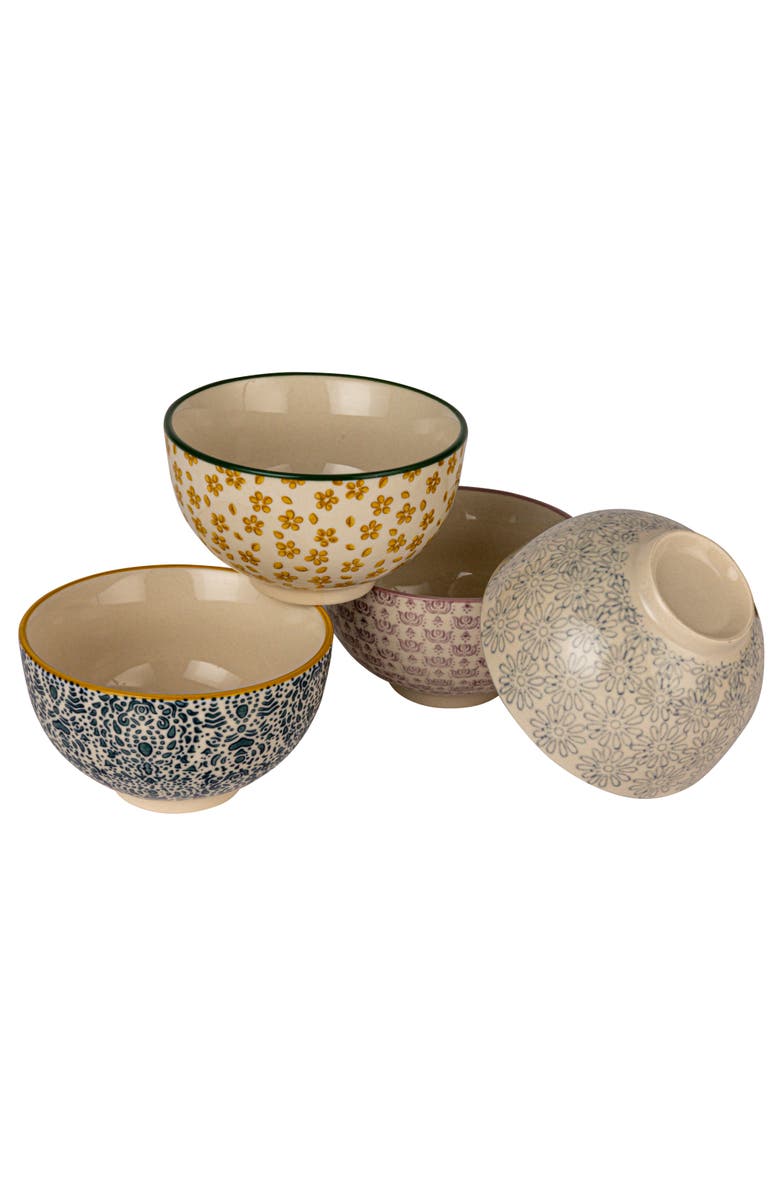 Storied Home Floral Mosaic Bowl Set, Main, color, Beige