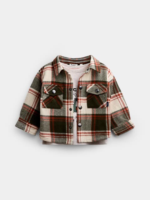 Kids' Brushed Check Shirt And T-shirt Set (baby)