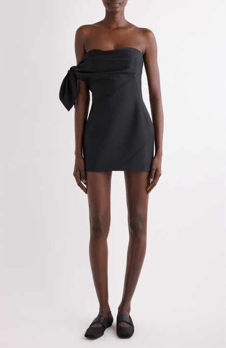 Bow Bustier Wool & Mohair Minidress