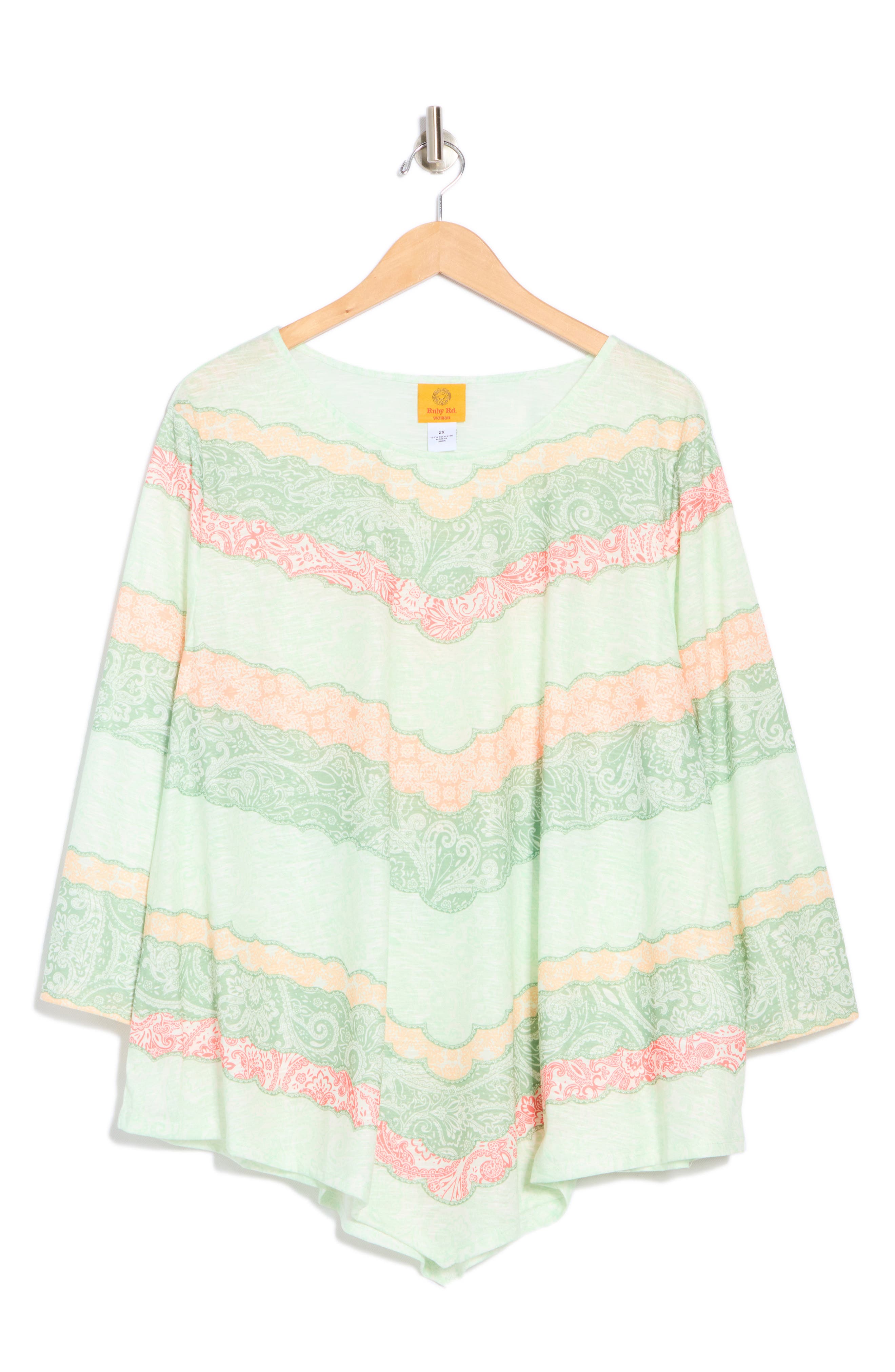 Ruby Rd. Ruby Rd Long Sleeve Angled Hem T-shirt