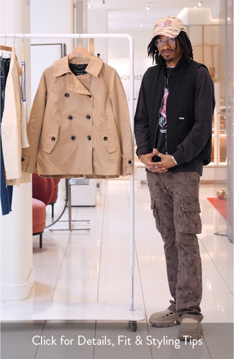 Double Breasted Short Trench Coat, sales video thumbnail