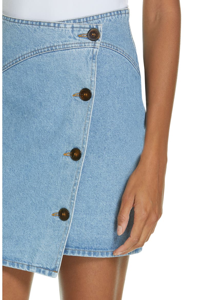 Amita Denim Wrap Skirt, Alternate, color, 80S WASH