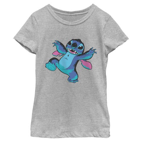 Girls' Mischievous Pose Graphic Short Sleeve T-shirt