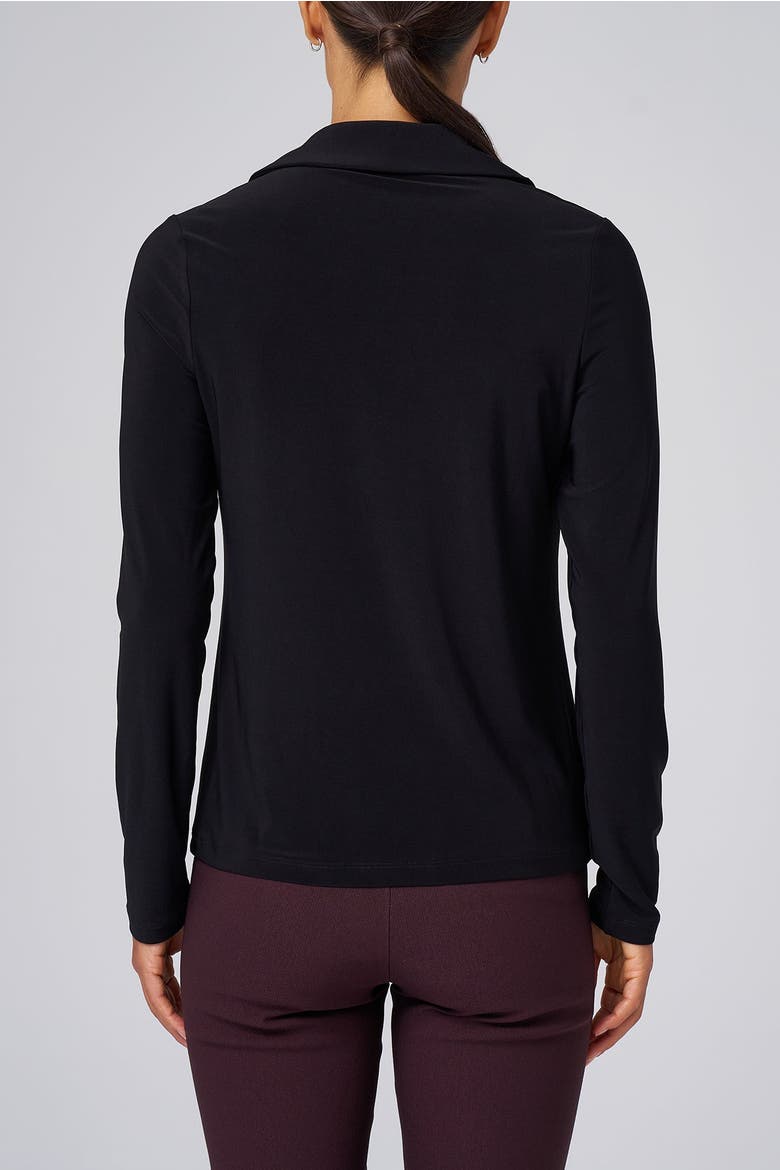 Luxe Stretch Jersey Button-Up, Alternate, color, Black