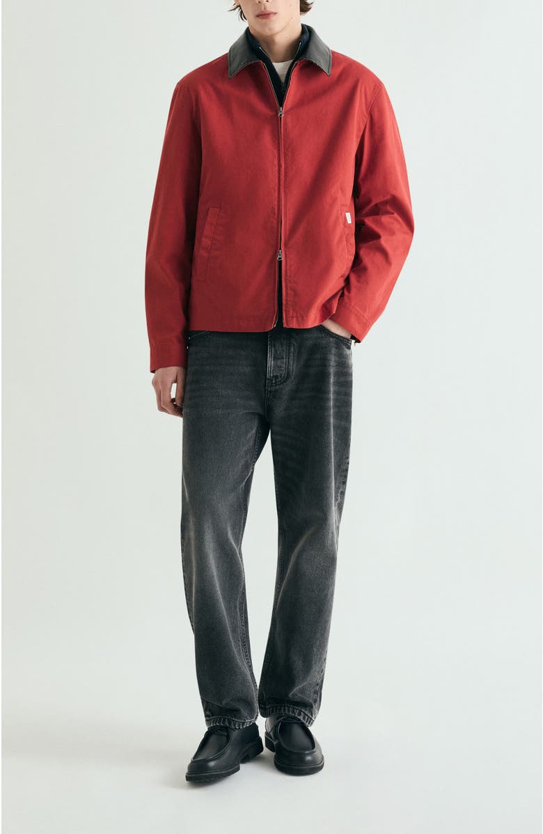 Scalpers Bomber Jacket With Contrast Collar, Alternate, color, Red
