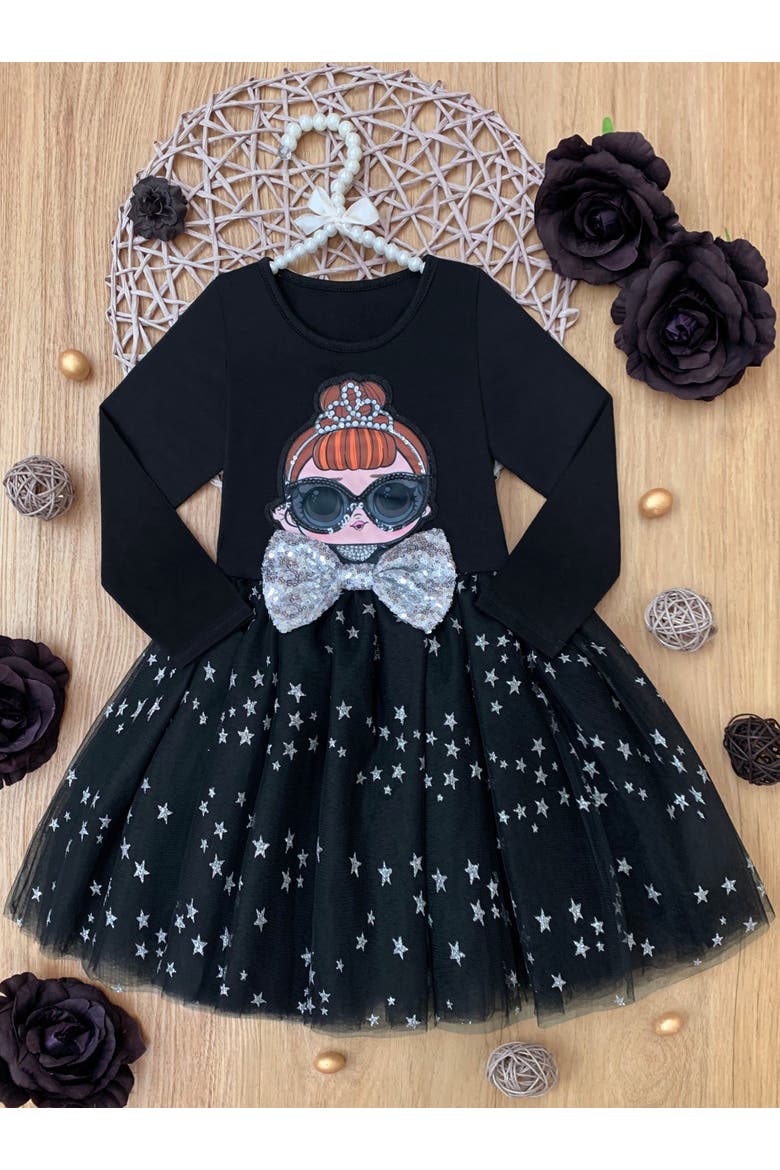 L.O.L. SURPRISE It Baby Shimmer Star Star Tutu Dress, Alternate, color, Black