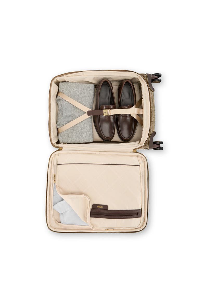 Tweed Carry-On Expandable Spinner, Alternate, color, Tweed/Natural Leather
