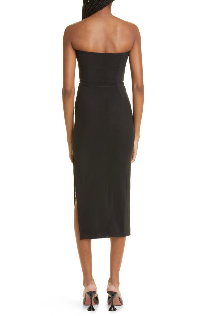 Miaou Strapless Mesh Midi Dress, Alternate, color, 