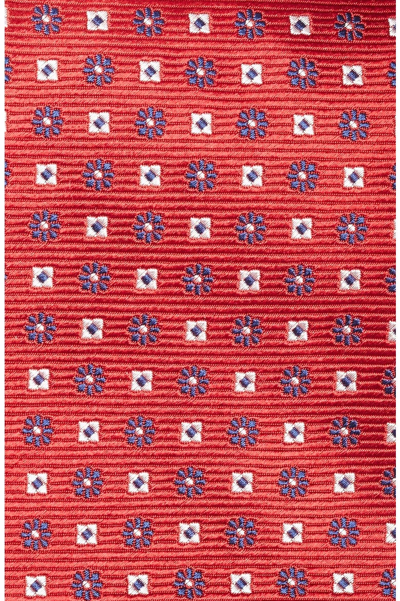 Geometric Flower Silk Tie, Alternate, color, RED