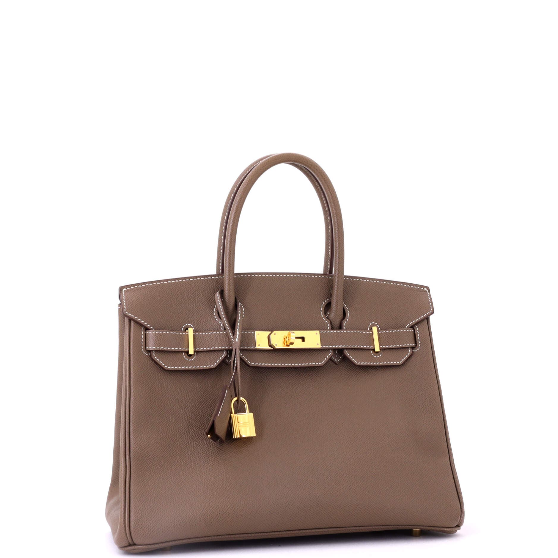 Pre-Owned Hermes Birkin Handbag Grey Epsom with Gold Hardware 30, Alternate, color, 