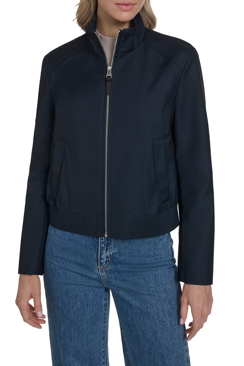 Bomber Rain Jacket, Main, color, NAVY