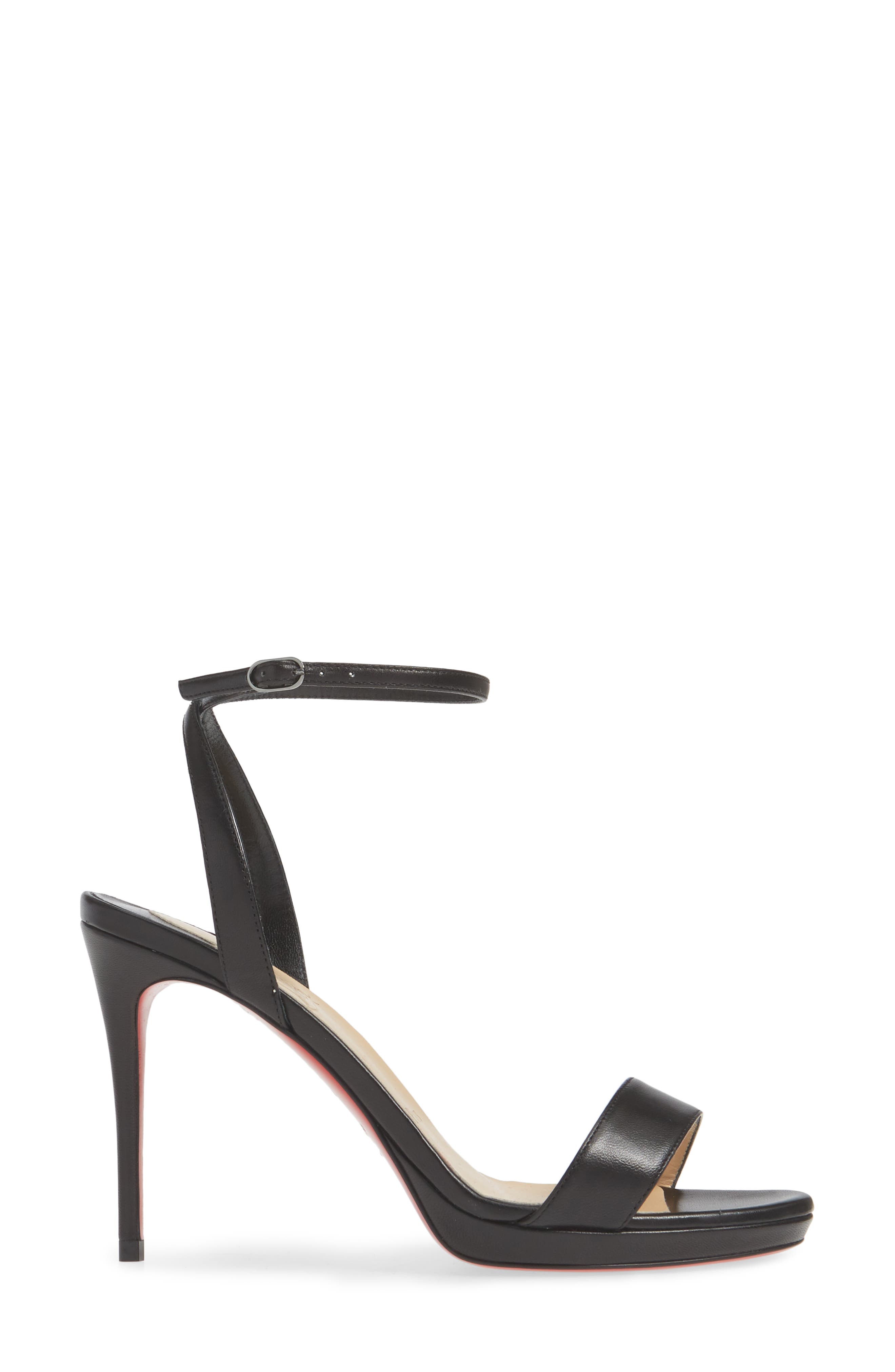Loubi Queen Ankle Strap Sandal, Alternate, color, BLACK