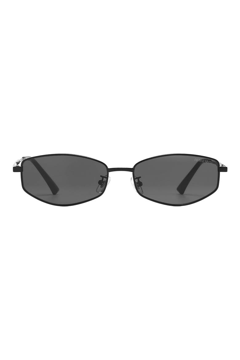 Rowan 53mm Polarized Geometric Sunglasses, Main, color, BLACK / BLACK