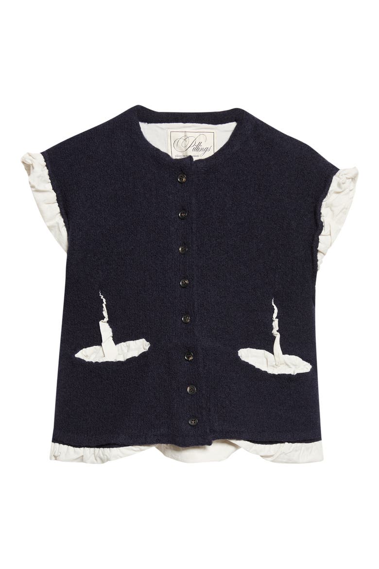 Fulling Wool Knit Vest, Alternate, color, NAVY