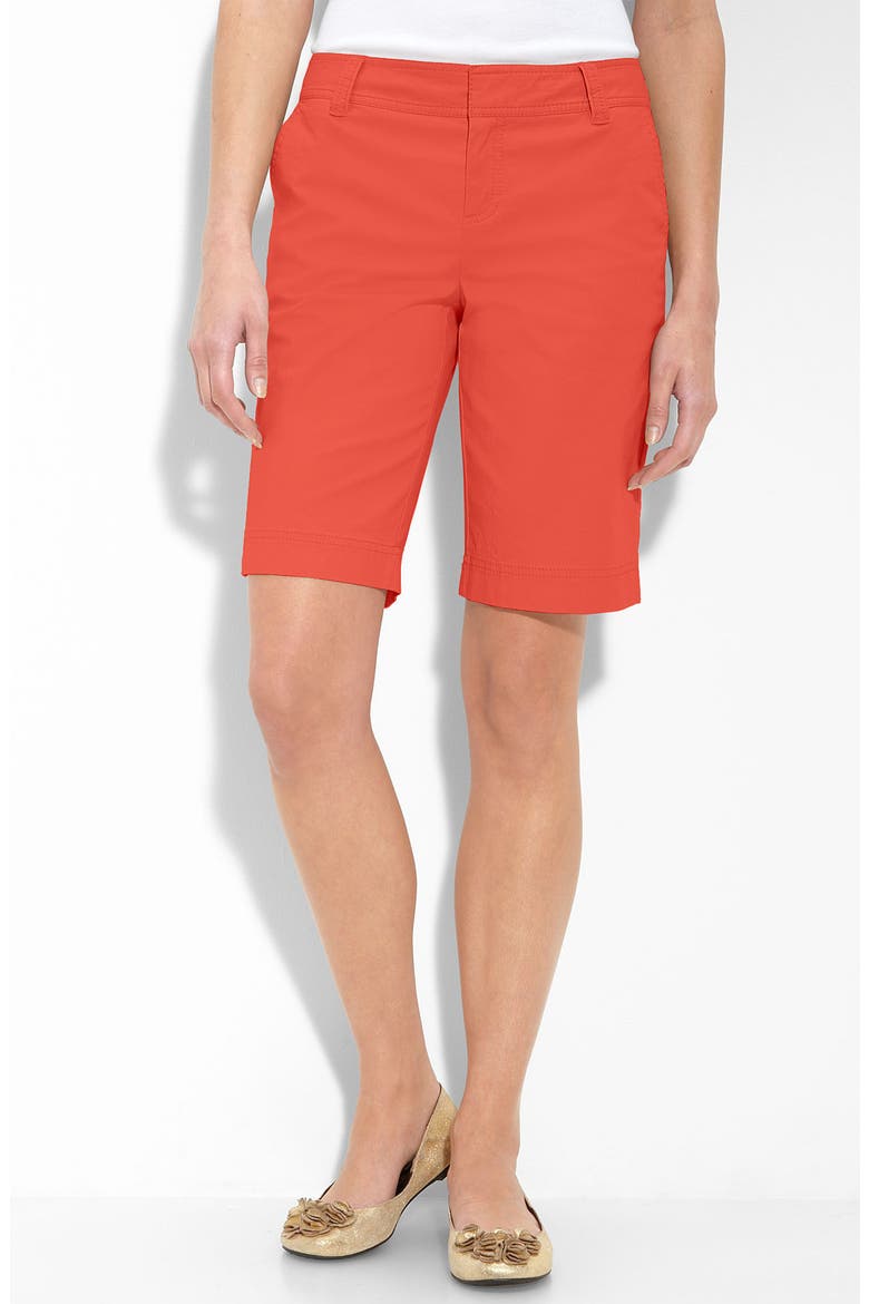 Stretch Twill Bermuda Shorts, Main, color, BAKED APPLE RED