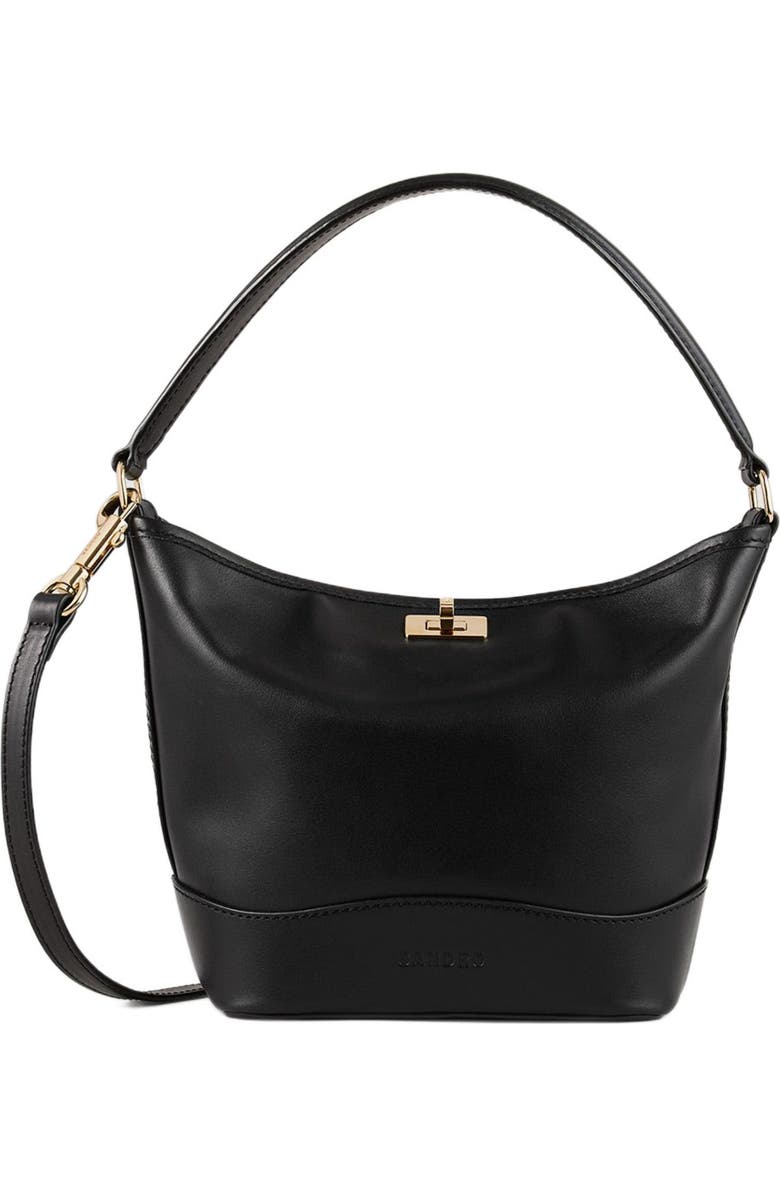 SANDRO Tangoso mini leather bag, Main, color, Black